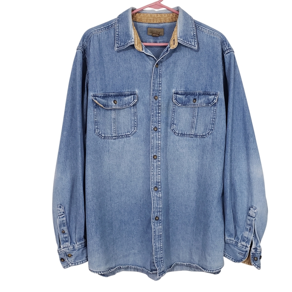 Faded Glory Vintage Denim Shirt Men's Size XLT